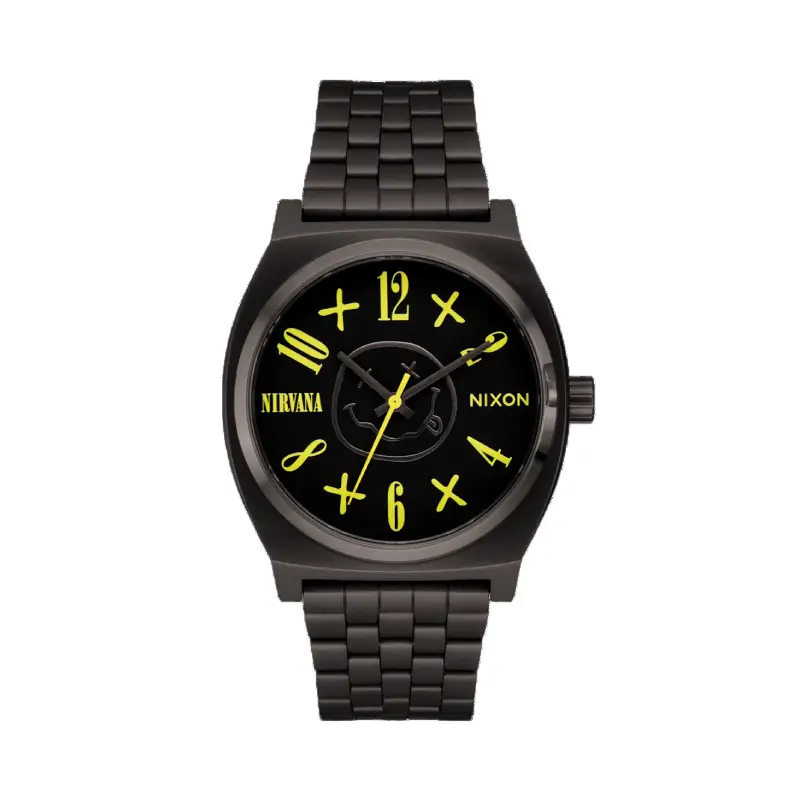 nixon x nirvana relógio time teller smiley face