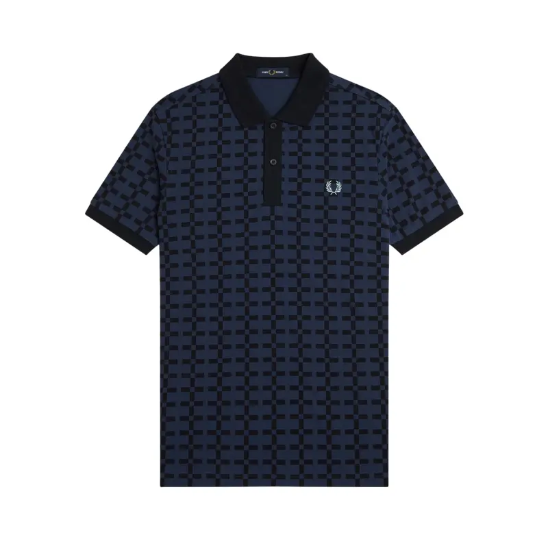 fred perry polo estampado em jacquard