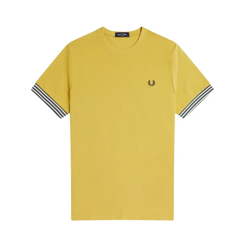 fred perry t-shirt com punhos as riscas