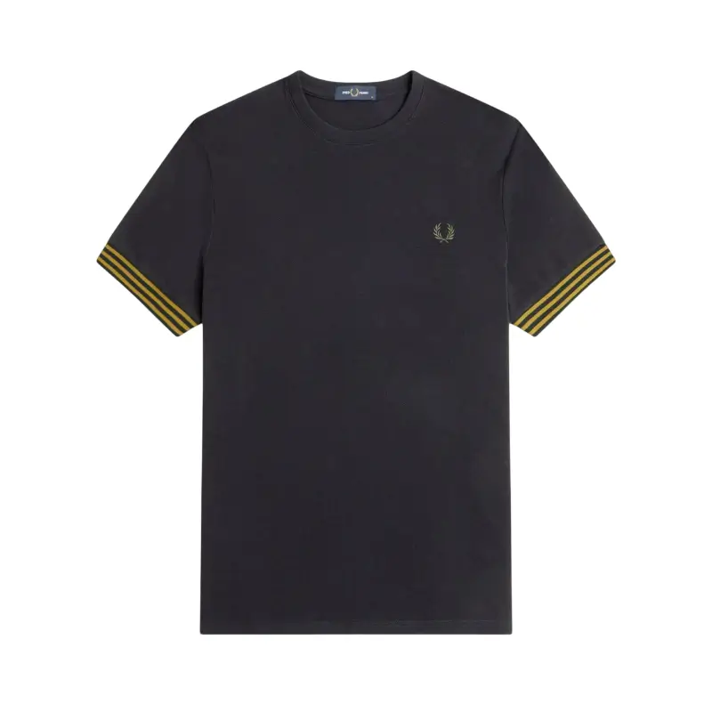 fred perry t-shirt com punhos as riscas