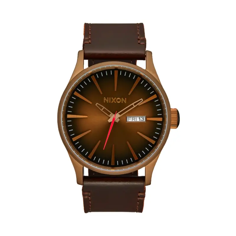 nixon relógio sentry em pele