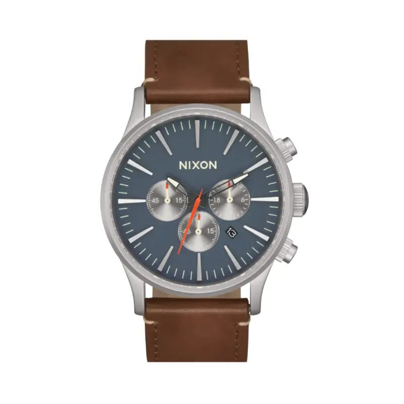 nixon relógio sentry chrono em pele