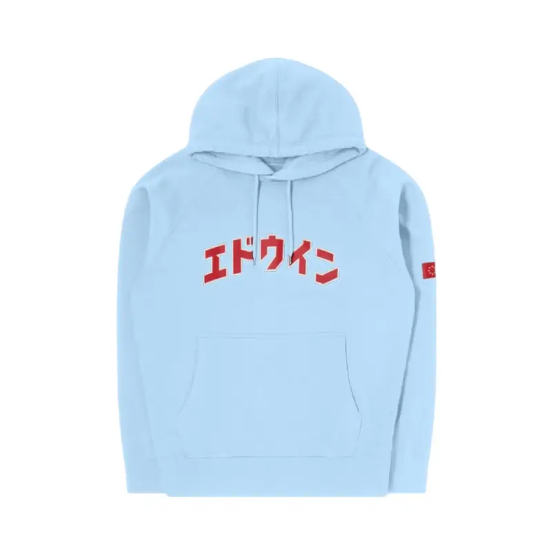 edwin camisola com carapuço katakana retro