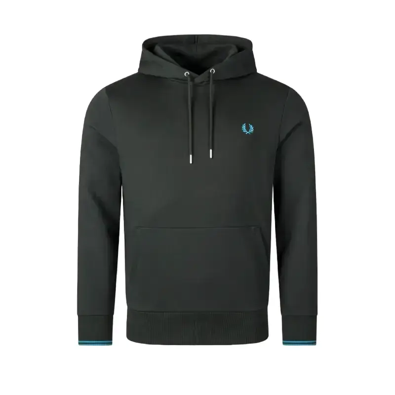 fred perry camisola com carapuço com borda com ponto descontínuo