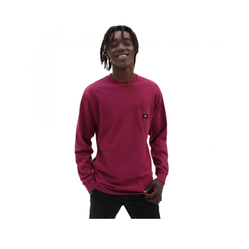 vans tshirt manga comprida com bolso patch