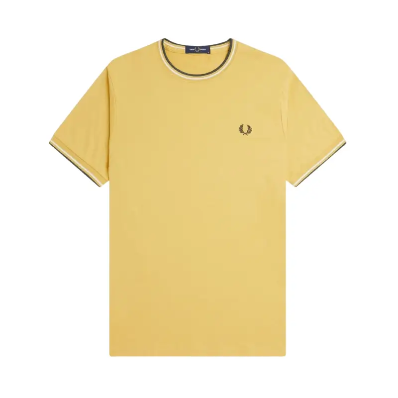 fred perry t-shirt com borda com ponto descontínuo dupla