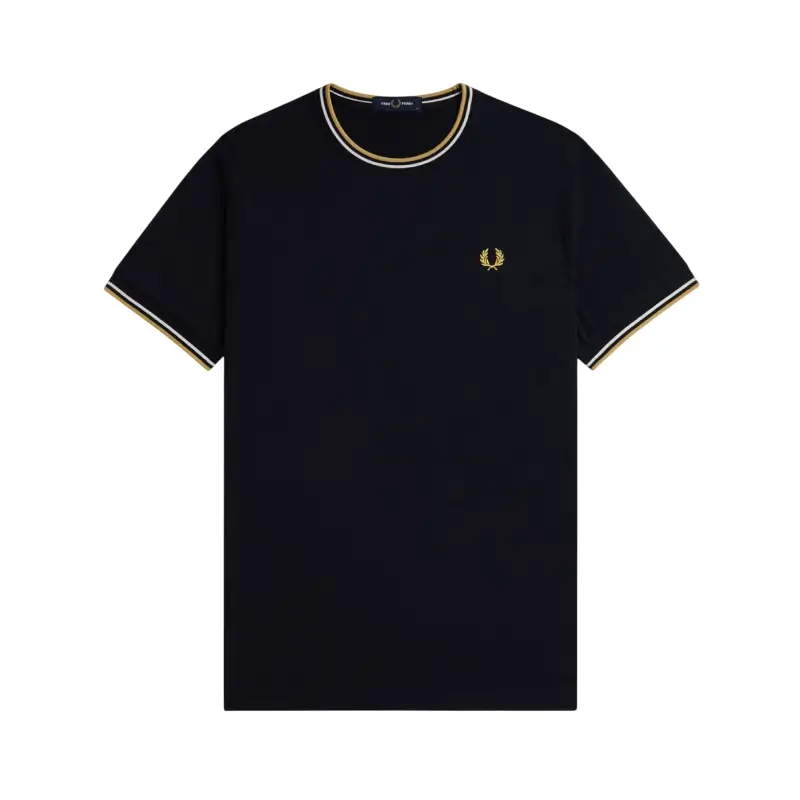 fred perry t-shirt com borda com ponto descontínuo dupla