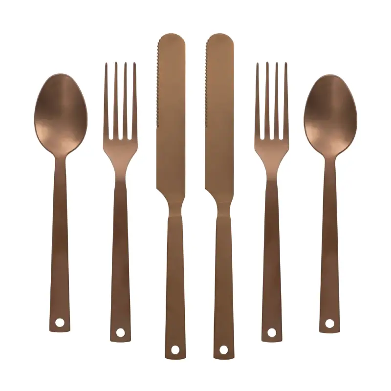 barebones talheres de cobre 6 peças/2 conjuntos de 3