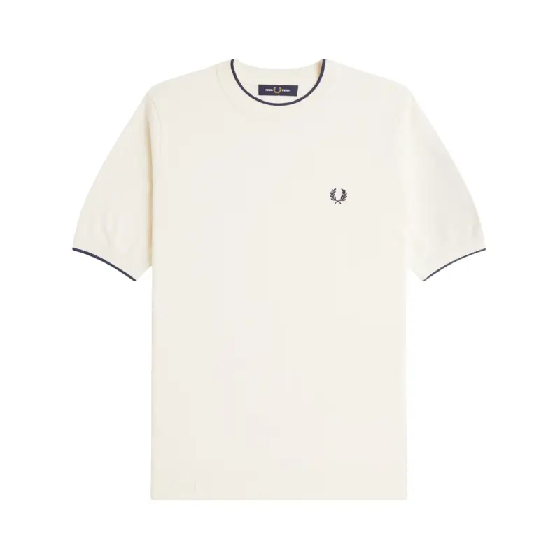 fred perry t-shirt em malha com frente texturada