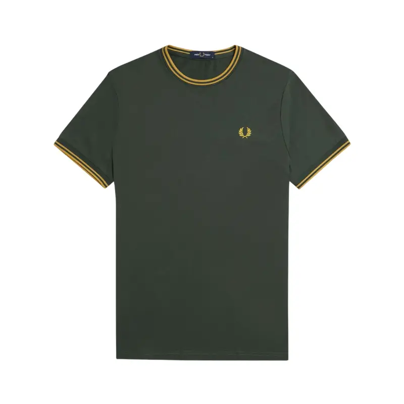 fred perry t-shirt com borda com ponto descontínuo dupla